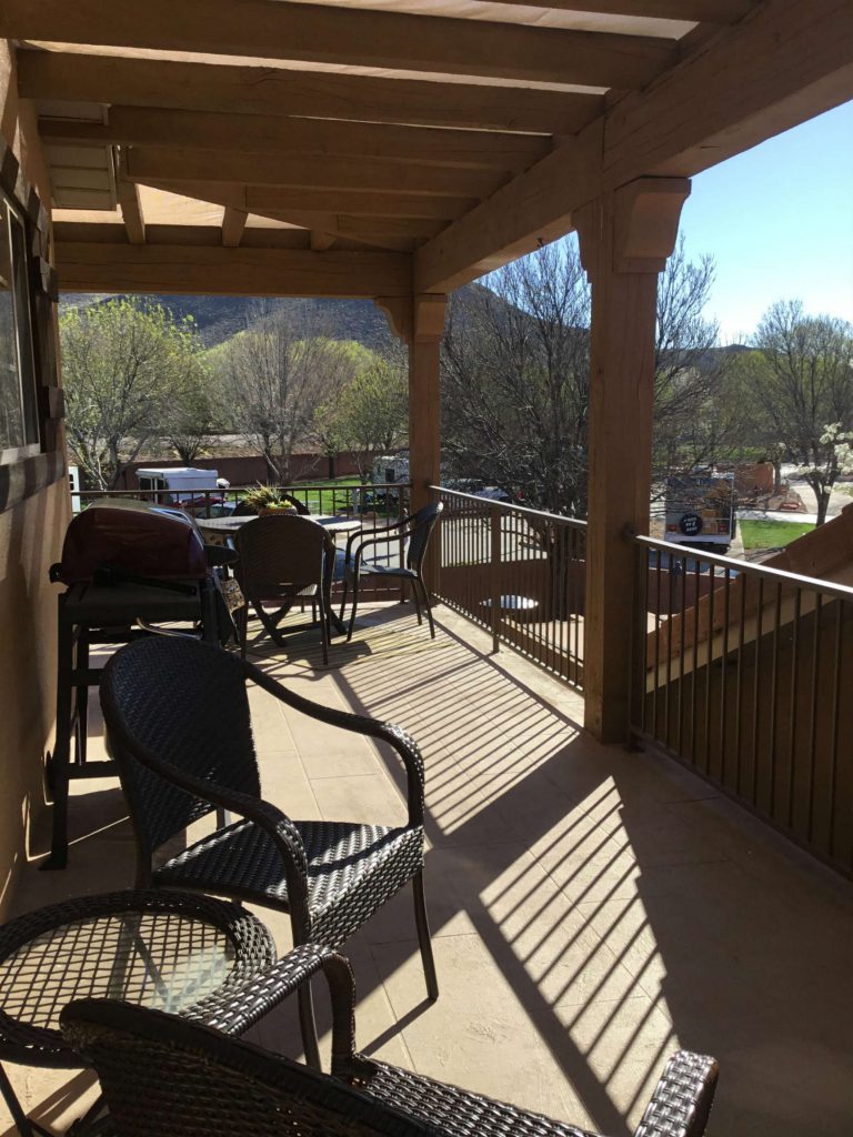 Deck at Zion River Resort RV Park & Campground